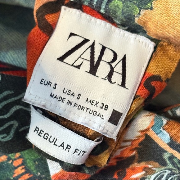 Zara Vibrant Tiger Print Casual Short Sleeve Button Down Shirt - Picture 10 of 16
